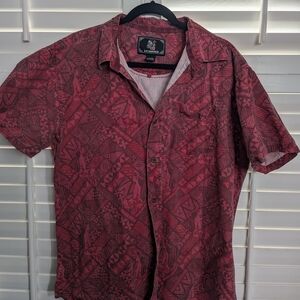 Hinano Maroon Patterned Men's Shirt